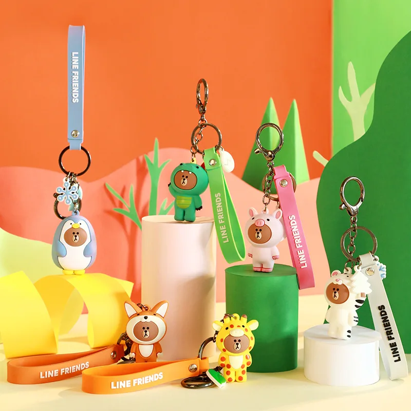 

Line Friends Brown Bear Key Chain Female Lovely Connie Creative Keychain Pendant
