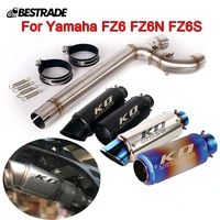 dual outlet pipe for yamaha fz6 fz6n fz6s motorcycle exhaust system mid link pipe escape left right 51mm muffler stainless steel