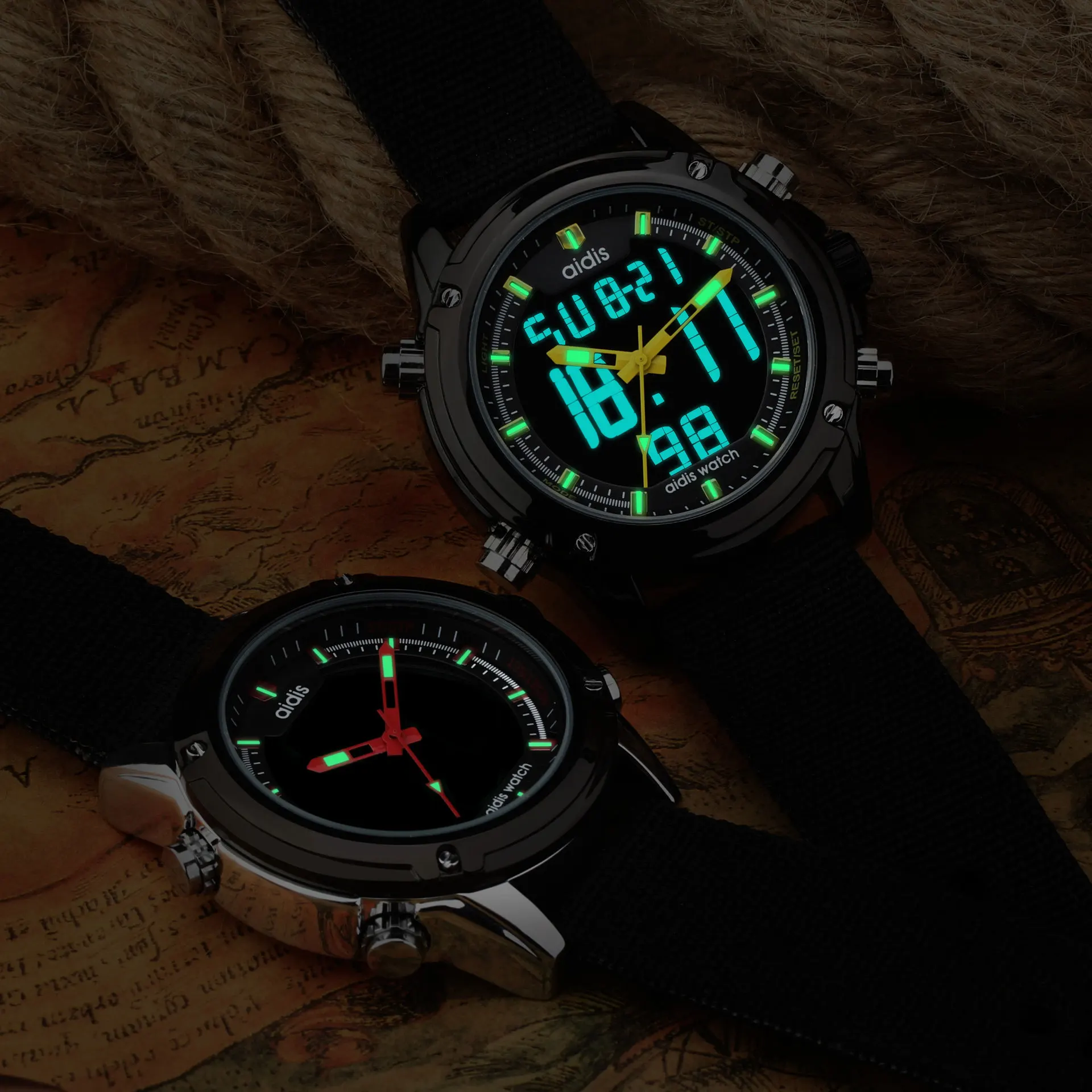 Более функциональные мужские электронные часы Shuangxian водонепроницаемые