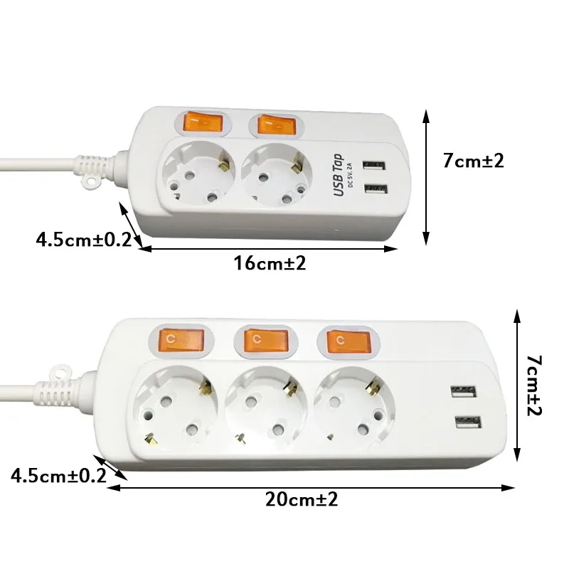 Европейский Стандартный розетка Мощность полосы 2/3 розетки выключатель