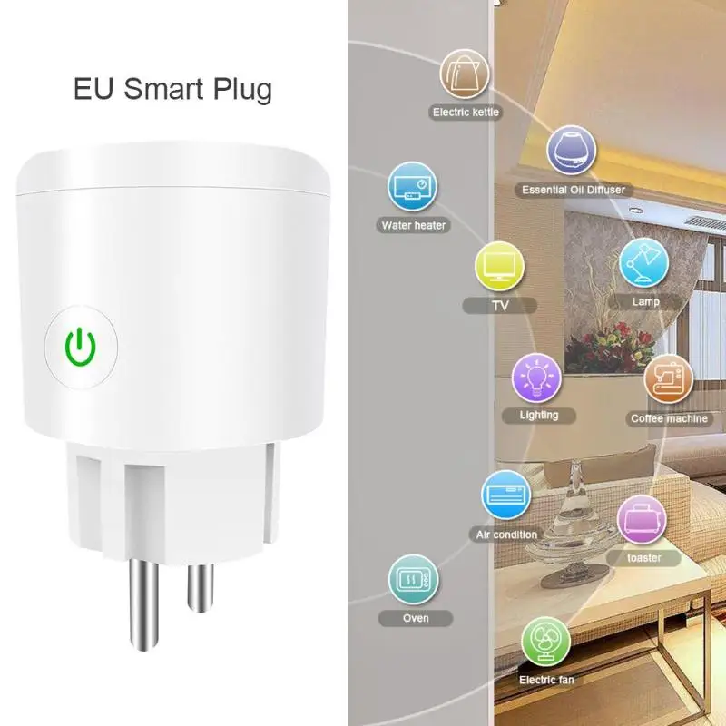 Smart Plug умная розетка Wi Fi Tuya Life App штепсельная вилка европейского стандарта 16A