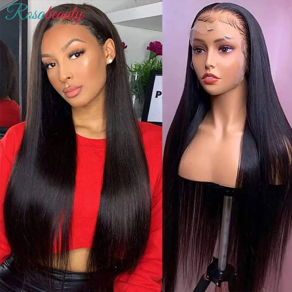 Rosabeauty 13x4 прямые передние парики из человеческих волос на сетке 14-40 дюймов