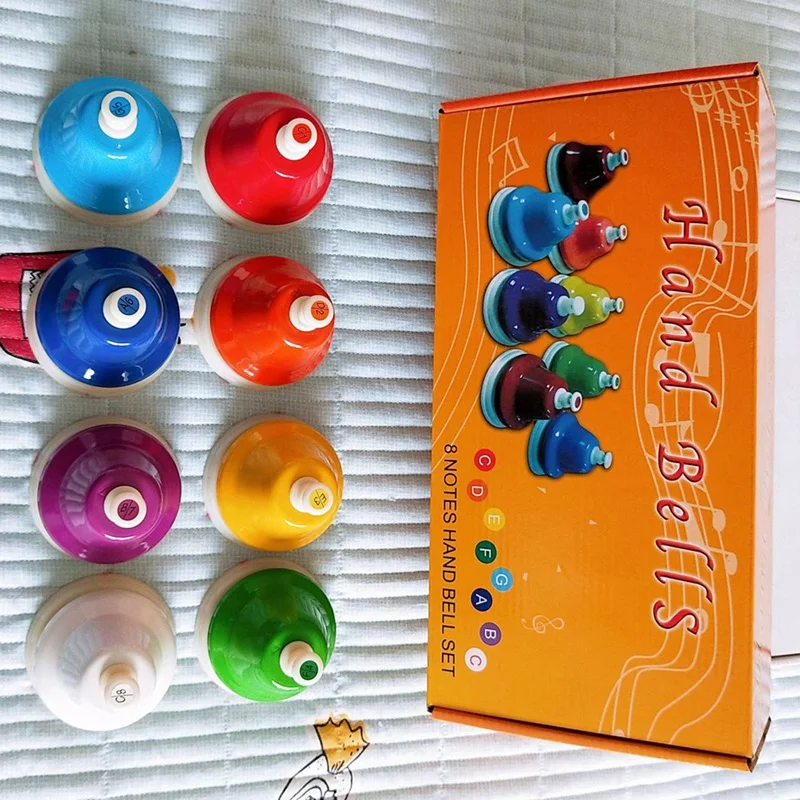 

8 Notes Colorful Hand Bell Musical Instrument Set Musical Toy for Children Baby Early Education