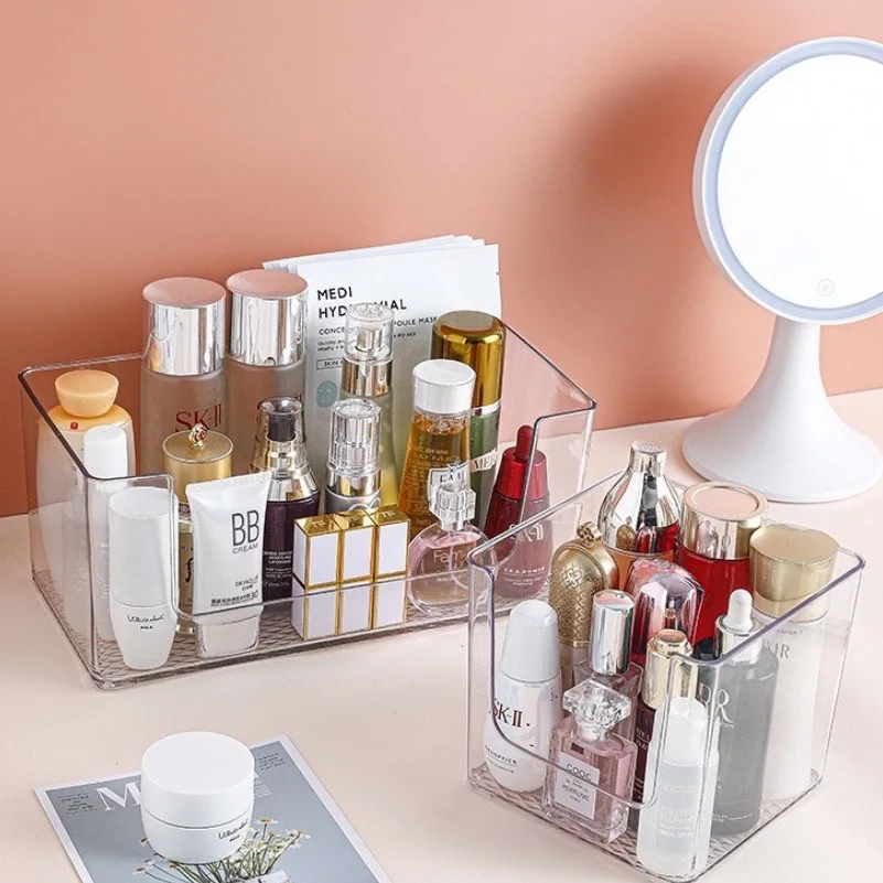 

Desk Mask Box Transparent Plastic Household Dressing Table Cosmetics Skin Care Products Lipstick Finishing Box Shelf Large