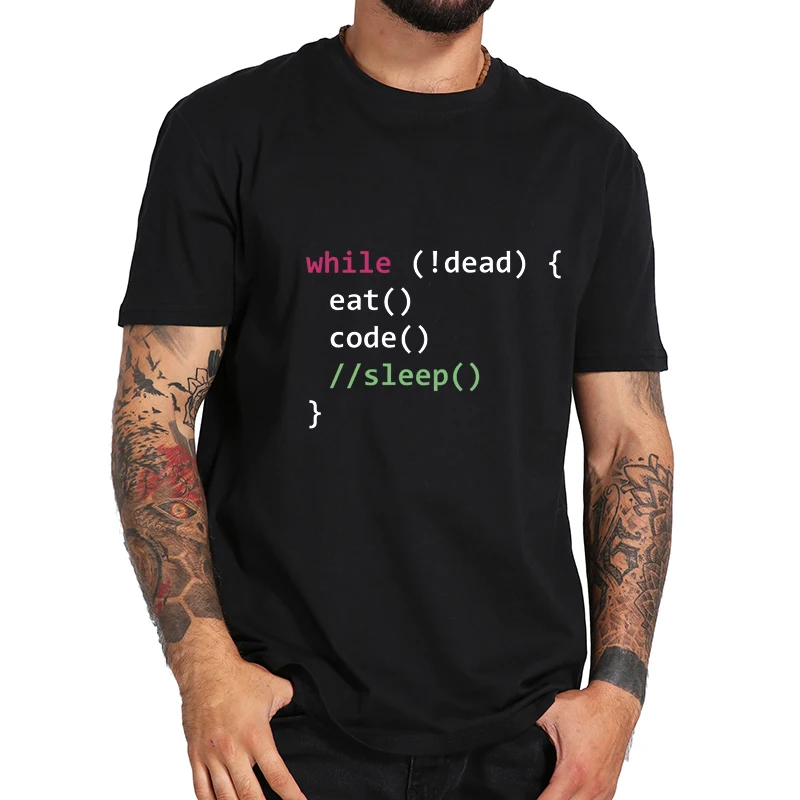 Computer Science Python Programmer Eats Code Sleep T Shirt 100% Cotton Tee Tops High Quality Cloth T-shirt 