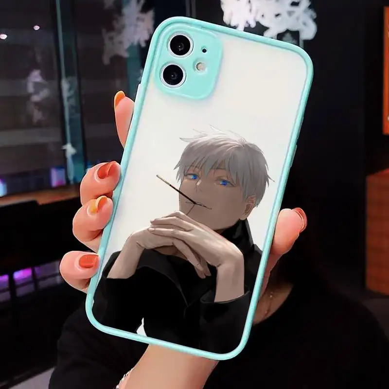 

Jujutsu Kaisen Anime Gojo Satoru Phone Case Matte Transparent for iPhone 7 8 11 12 s mini pro X XS XR MAX Plus cover funda