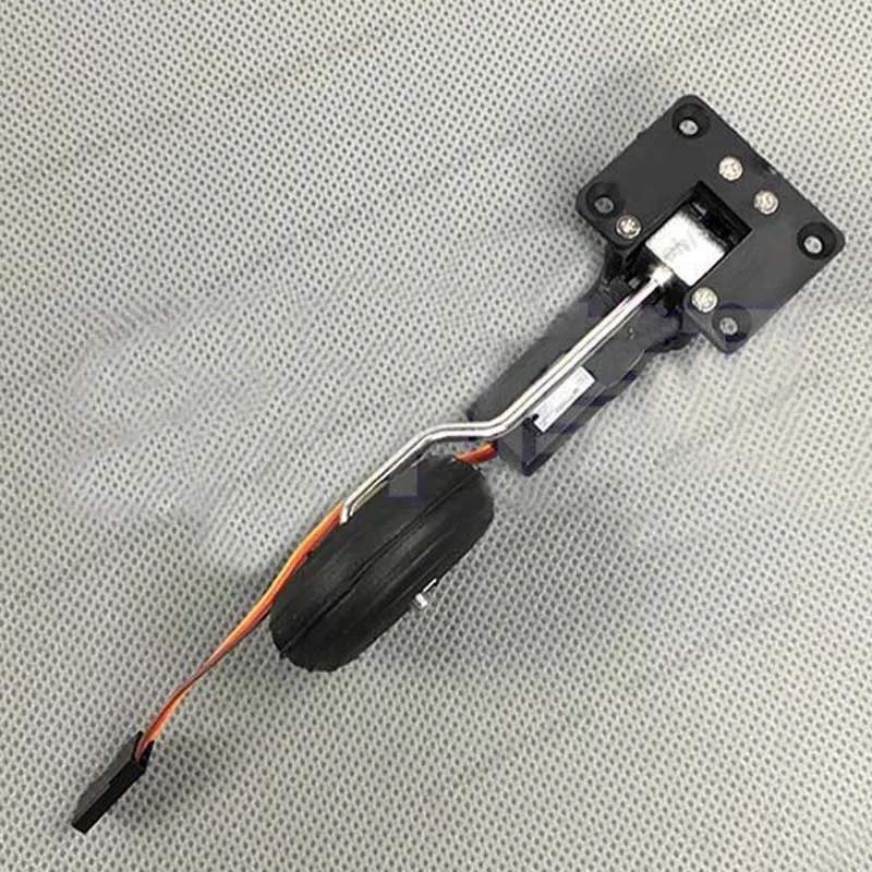 Engranaje de aterrizaje retr&aacute;ctil electr&oacute;nico para Dron RC, Agujero del eje de direcci&oacute;n de Metal de 3mm, di&aacute;metro de rueda Horizontal/Vertical de 38mm, 90 &deg;, 25g, 1 Juego-5