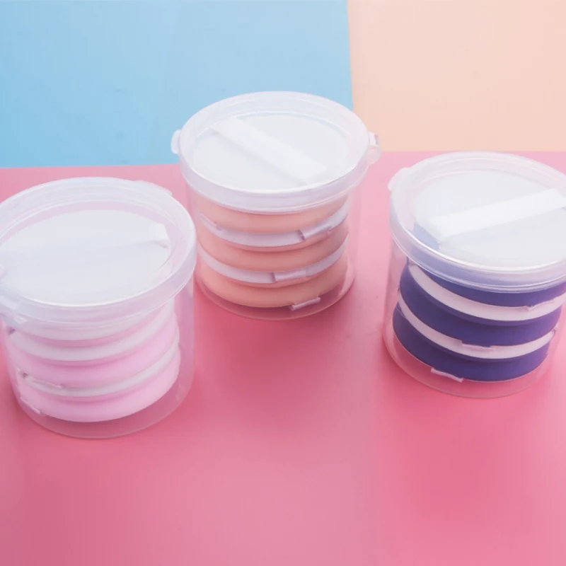 6 шт./компл. круглая форма кушон для макияжа Губка слоеная сухая влажная двойного