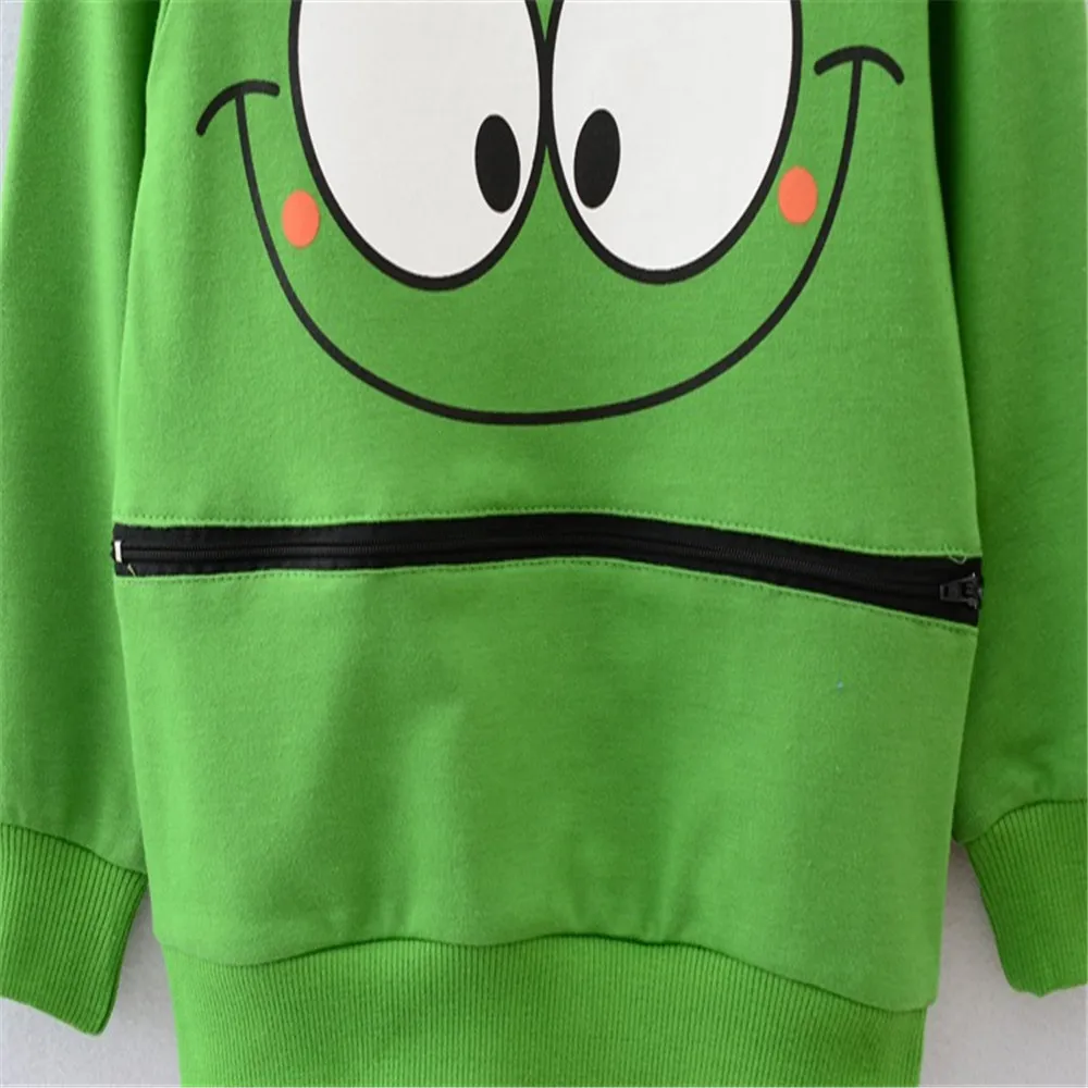 Спортивная одежда на молнии зеленого оранжевого цвета с принтом Смайлик