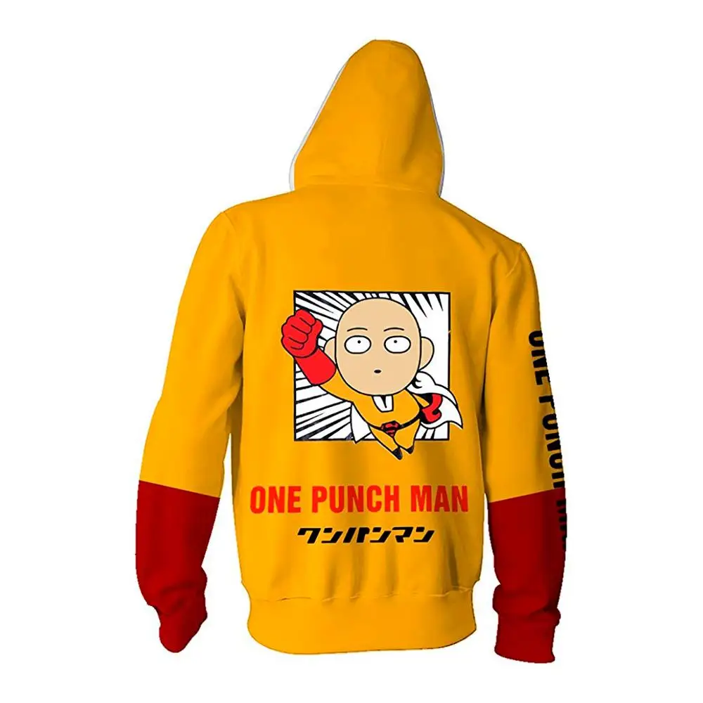 Мужская толстовка с капюшоном 3D One Punch Man Hero Saitama осенняя уличная одежда аниме