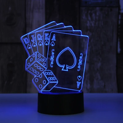 3d Медведь покер 7 цветов Светодиодные ночные лампы для детей сенсорный