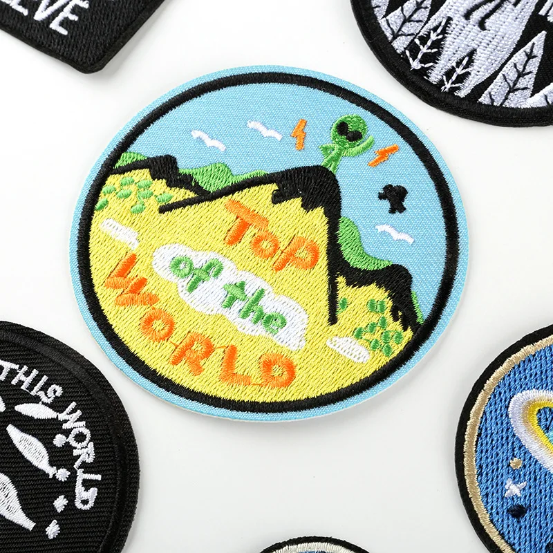 Термоклейкие патчи с вышивкой инопланетянина летающая тарелка детское