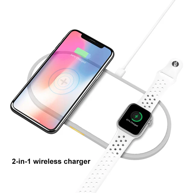 HOCO CW21 3 в 1 Беспроводное зарядное устройство для Apple Watch 4 3 2 1 быстрое зарядное устройство для airpods iPhone 11 X XS MAX 8 QI Беспроводная зарядная панель - Цвет: 2 in 1