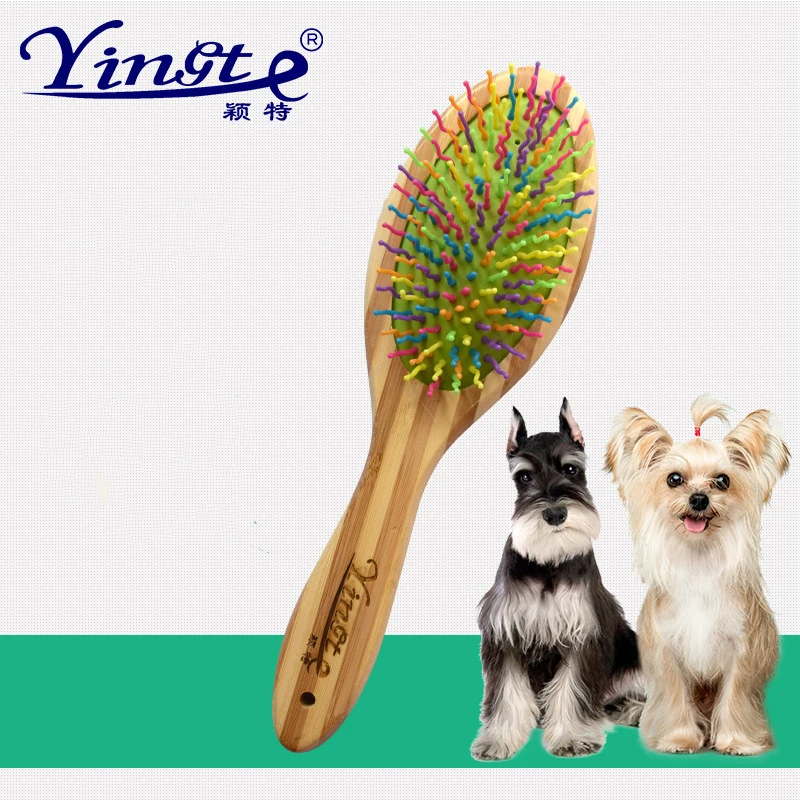 Расческа массажная для домашних животных цветная щетка удаления шерсти у собак и