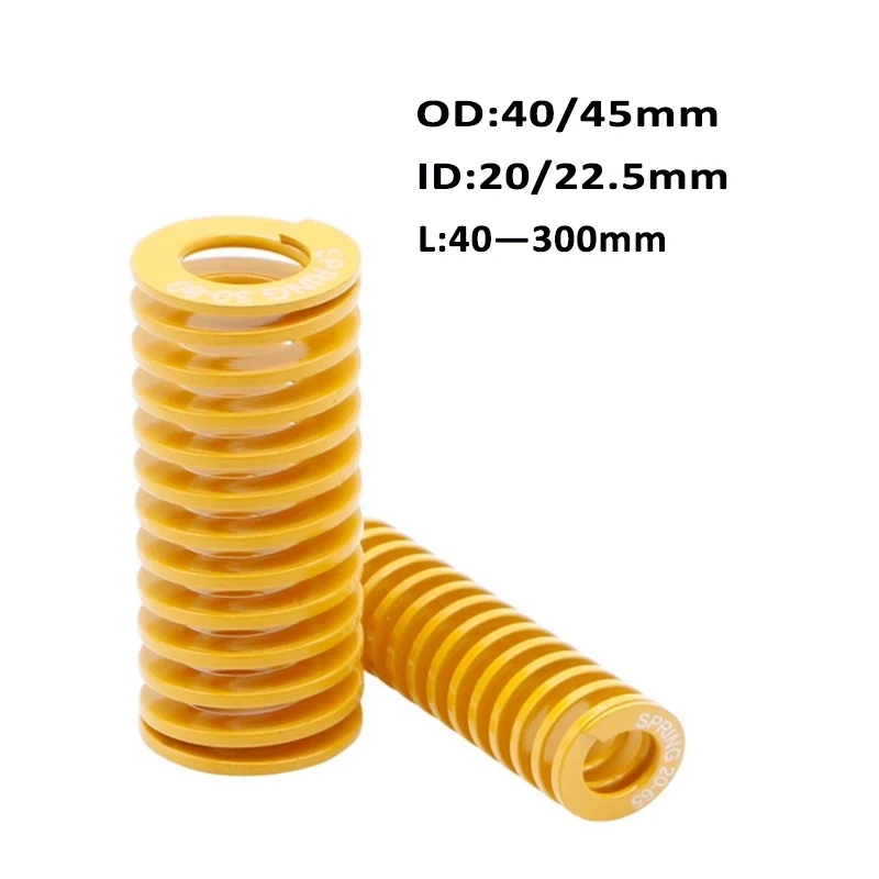 

Yellow Long Light Load Spiral Stamping Compression Mould Die Spring Outer Diameter 40mm 50mm Inner Diameter 20 25mm L40-300mm