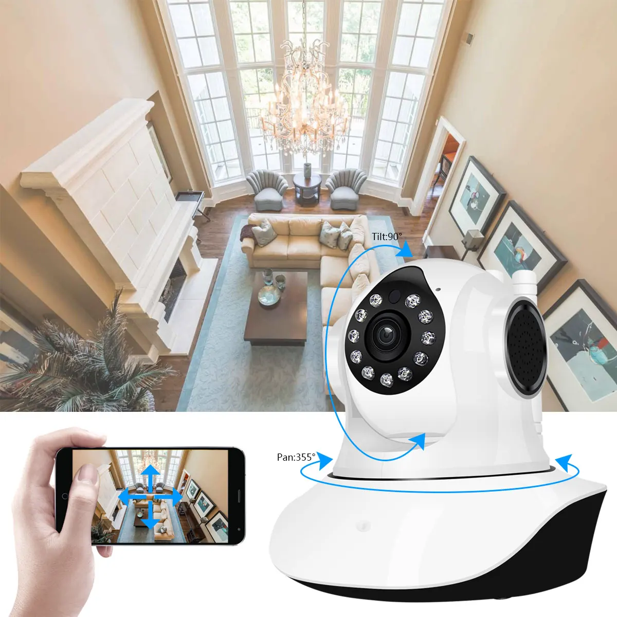 Pet камера 1080P беспроводная Wifi ip-камера веб-камера домашняя камера безопасности Wi-Fi сетевая камера наблюдения камера 2-мегапиксельная камера ночного видения