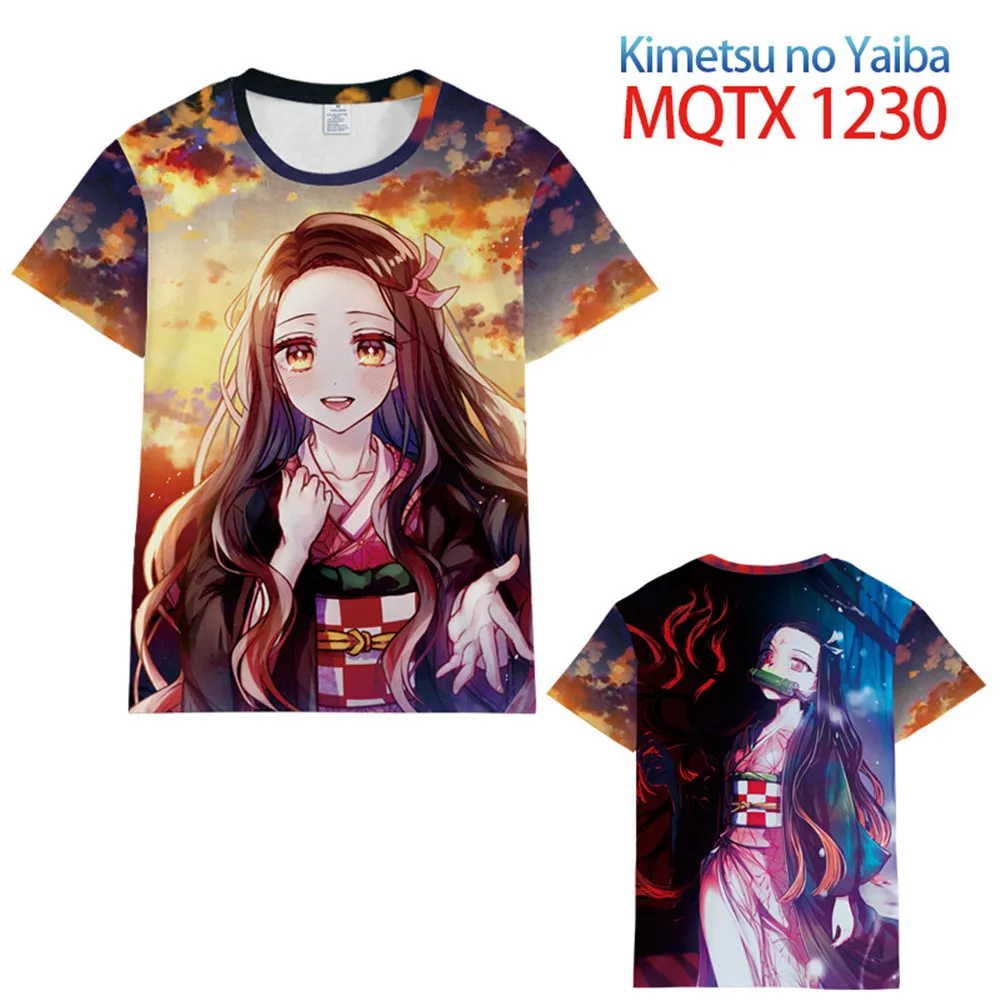 Косплей Аниме Demon Slayer Kimetsu no Yaiba Kamado Tanjirou Nezuko Agatsuma Zenitsu 3D Футболка с принтом Топ для