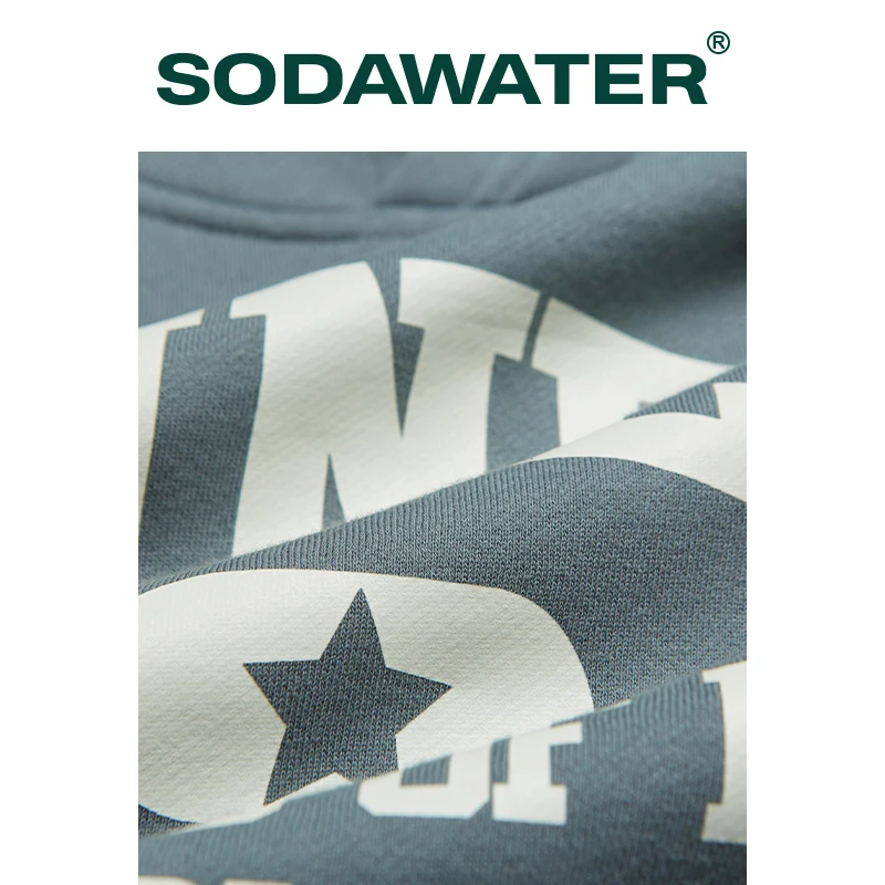 

SODWATER Thick Fleece Hoodies Men Casual Pullovers 2021 Fashion Harajuku Printed Hooded Sweatshirts Men Oversized Hoodies