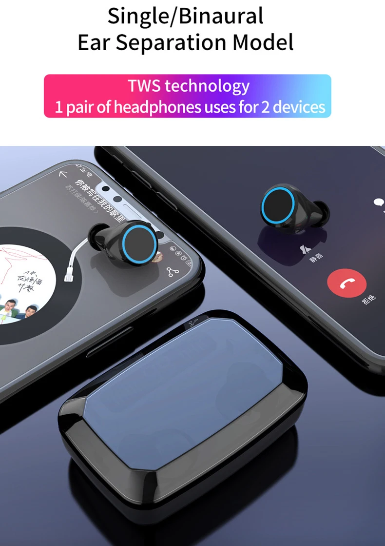 8D беспроводные наушники Bluetooth наушники V5.0 Спортивные Беспроводные наушники светодиодный дисплей сенсорное управление стерео гарнитура с микрофоном