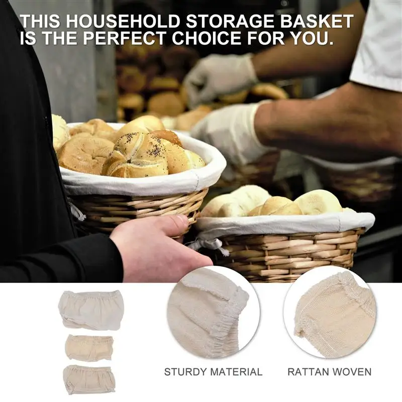 3pcs Bread Banneton Proofing Basket Liners Durable Dough Bowl Cover Pastry Making Liner Cloth Baking Tools