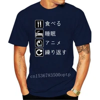 new 2021 2021 summer cool tee shirt eat sleep anime repeat funny anime lover otaku t shirt funny t shirt