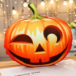 Moon eye pumpkin Хэллоуин Тыква Мягкая Игрушка злой шляпа для конфет вишня торт луна глаз треугольник глаза Тыква плюшевая подушка дети праздник реквизит подарок - Цвет: Moon eye pumpkin