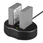 2 шт., Аккумулятор для камеры 2200 мАч BLS5 BLS50 BLS-5 PS-BLS5 + двойное зарядное устройство USB для Olympus