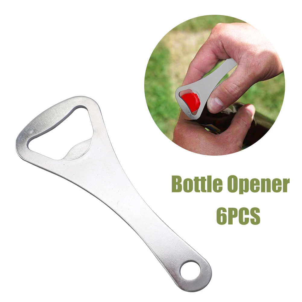 

6 шт., портативная открывалка для пива из нержавеющей стали