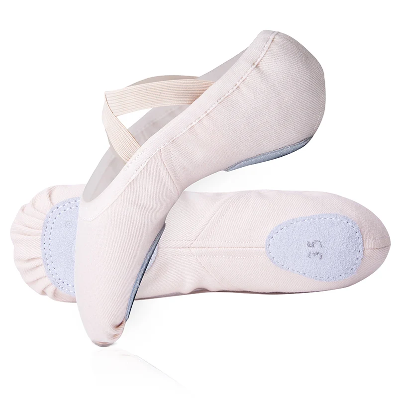 Балетки для занятий спортом Мягкие балетки танцев Женская розовая эластичная