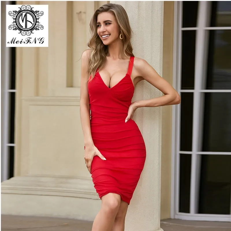 

Пикантная обувь с низким вырезом, с v-образным вырезом, вечерние платья красное летнее платье Подчеркивающее фигуру платье Короткое облегаю...