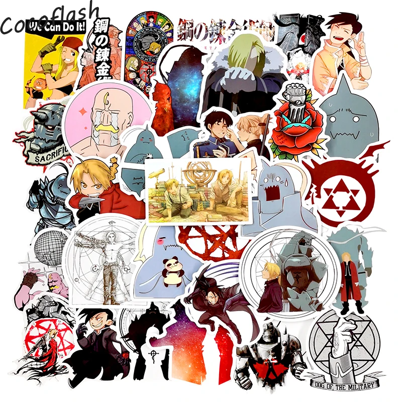 10/50PCS/pack Japan Anime Fullmetal Alchemist Hagane CARTOON Sticker For Luggage Laptop Skateboard Pegatinas Toy Stickers