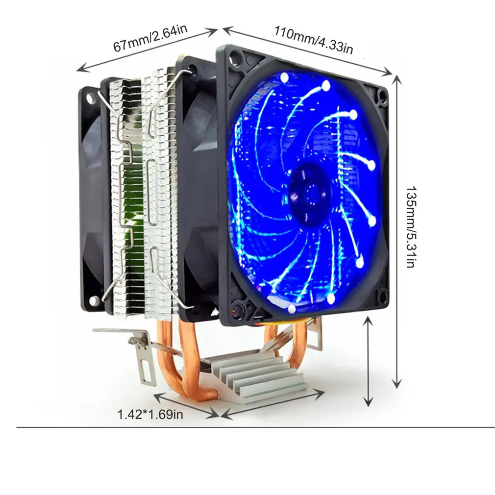 

4 Heatpipes CPU Radiator Cooler 120mm RGB Low Profile Fan PWM 4PIN LGA 775 1150 1151 1155 1156 X79 X99 AM4 Ventilador