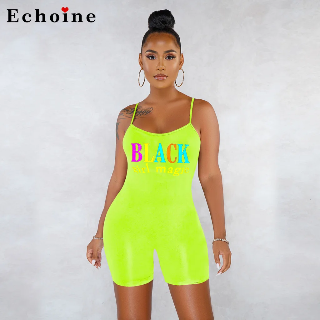 Женский комбинезон на бретельках пикантный Облегающий с принтом и надписью