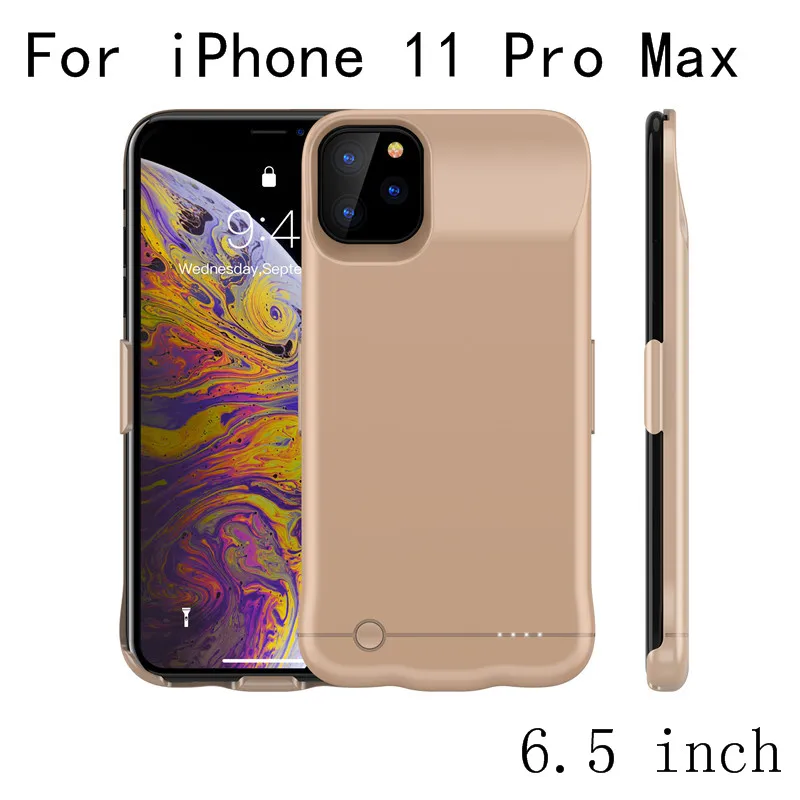 Тонкая батарея, зарядное устройство, чехлы для iPhone 11 Pro Max, внешний блок питания, чехол для iPhone 11, задняя крышка для аккумулятора, чехол для зарядки - Цвет: i11 ProMax-Gold
