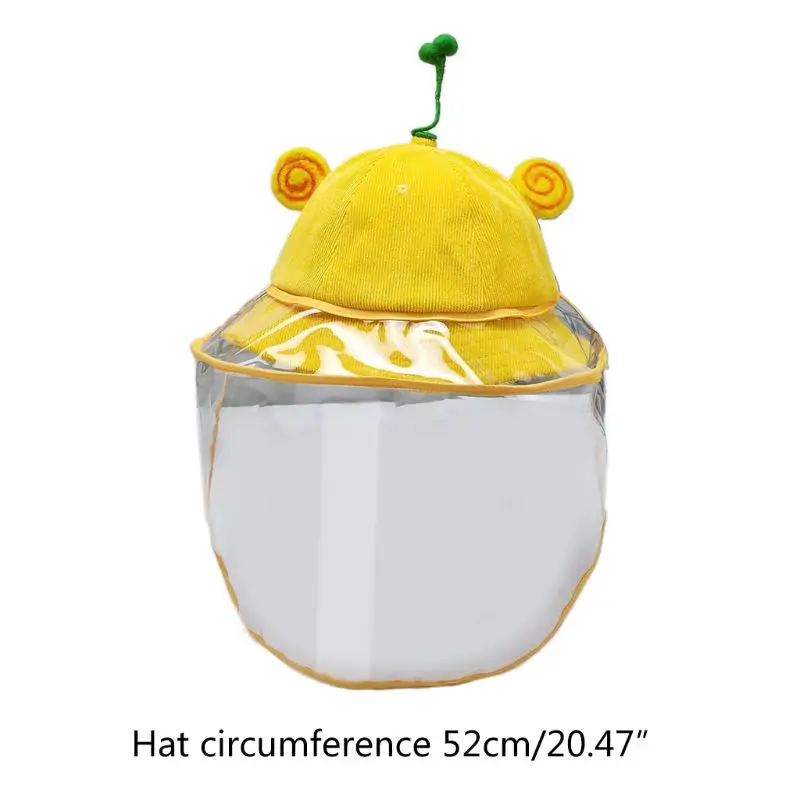 

Kids Cotton Fishman Sun Hat with Removable Face Shield for Girls Boys Summer Beach Hat Aged 2-5-Rabbit Yellow