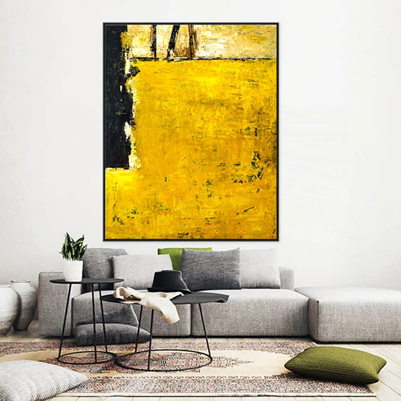 

Field Of Yellow Abstract Painting Large Acrylic Canvas Wall Art Minimal Expressionism Modern Painting Wall Art On Canvas