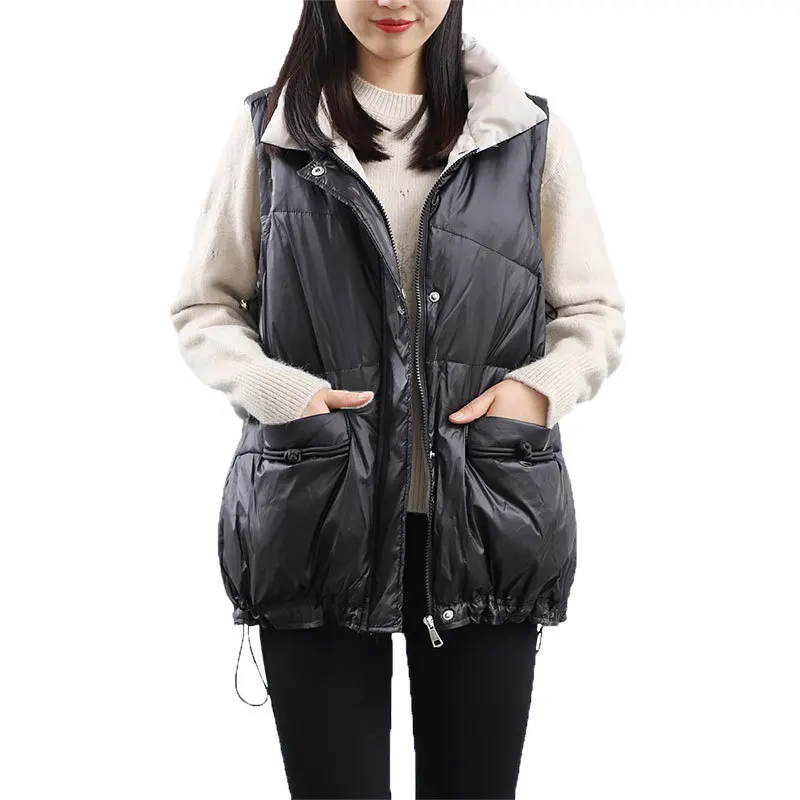 

Winter Women Cotton Clothing 2021 Autumn and Winter Loose Drawstring Adjustable All-match Stand-up Collar Down Cotton Jacket