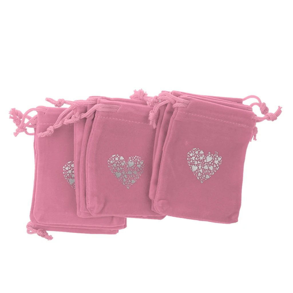 

20Pcs Flannel Drawstring Bag Jewelry Bags Wedding Party Candy Gift Box 7x9cm