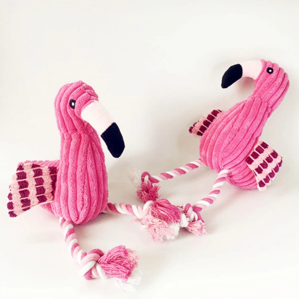 

Товары для домашних животных плюшевая игрушка собака укуса и звук Хлопок Веревка Узел игривый и укуса устойчивый моделирование фламинго