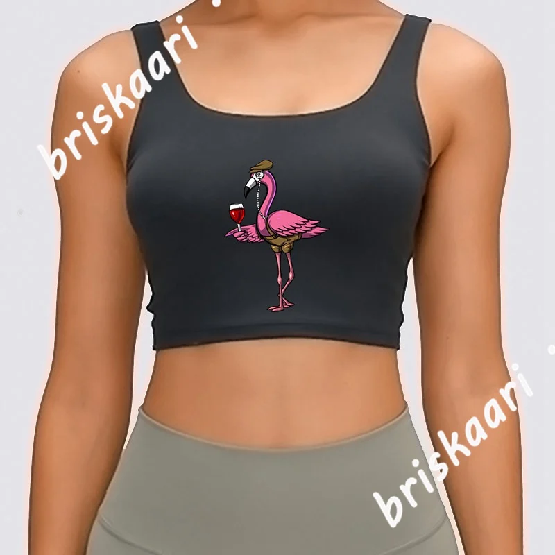 

Хипстерская майка с фламинго для вечевечерние, Удобные Модные топы для отдыха с вырезом лодочкой, майка на весну и осень