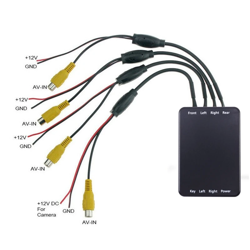 

Car Parking Panoramic View Rearview 4 Way Camera Control Box System 360 Degree View and 4Pcs HD Camera DVR