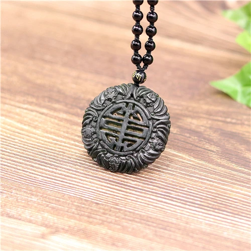 Натуральный черный зеленый китайский нефритовый летучая мышь кулон обсидиан