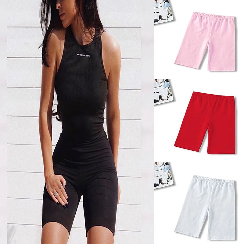 

Summer Shorts Women Sexy Biker Shorts Fitness Korean Casual Sexy Short 4 Color Athleisure Cycling Shorts S-XL