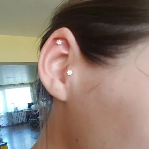 Женские серьги гвоздики из серебра 100% пробы с фианитом|Серьги-гвоздики| |