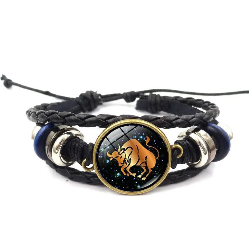 12 Constellation Bracelet Hand-woven Jewelry DIY Vintage Glass Gem Chain Fashion The Nightmare Before Christmas bracelet | Украшения и