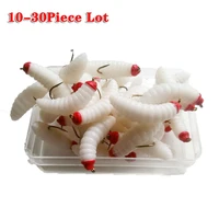 10 30pieces maggot fly fishing wet trout flies worm bait for trout carp perch fishing fly insect lures