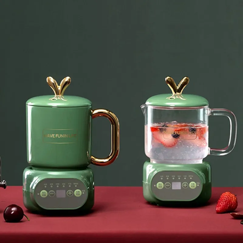 220V 600ML Mini Electric Stewing Cup Office Tea Porridge Milk Heating Water Kettle Ceramic/Glass Health Soup Cooker