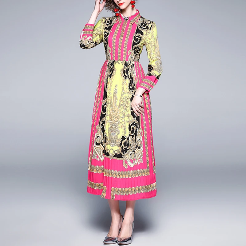 Возможно U розовое прямое платье-рубашка средней длины с отложным воротником и