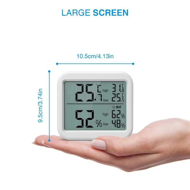 

Indoor Thermometer, Digital Hygrometer With Big Screen And Icon Display, Humidity Gauge Indicator Room Thermometer, High Accurac