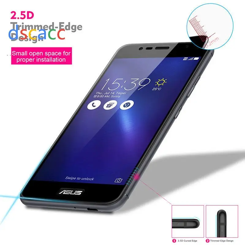 dscacc Full covered Tempered Glass Screen Protector For ASUS zenfone ZC553KL/ZE553KL/ZE552KL (NOT 3D Curved) 100pcs | Мобильные